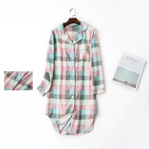 Nightgown Women's Flannel Boyfriend Nightshirt - Picture 5 of 77