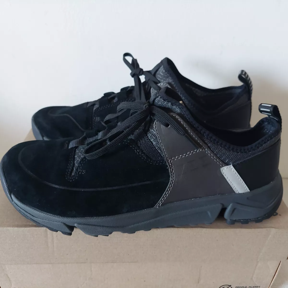 CLARKS TRACK LO MENS BLACK LEATHER COMBI TRAINERS CASUALSHOES UK SIZE 10 | eBay