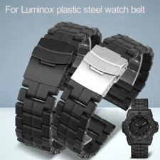 Plastic Steel Watch Strap Fit For Luminox 23mm Carbon Fiber 30513581 Watch Band