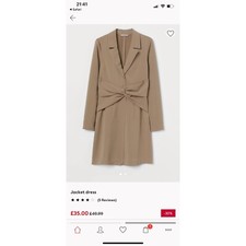 hm khaki tie front wrap dress office blazer dress plus size