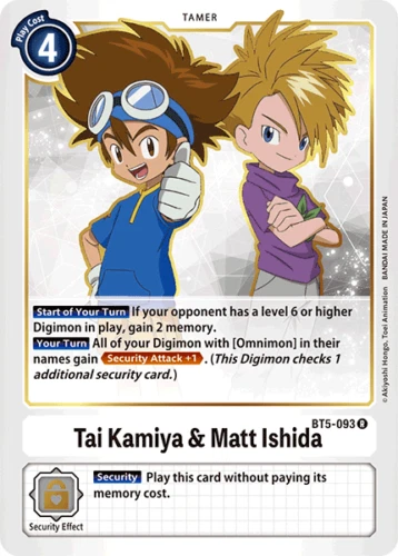 Tai Kamiya & Matt Ishida BT5-093 R - Digimon - Battle of Omni - Picture 1 of 1