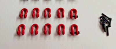 1/50th 3D Crane & Truck Shackles w/Pin (Set Of 10) 100 Ton in  Maniowoc Red.
