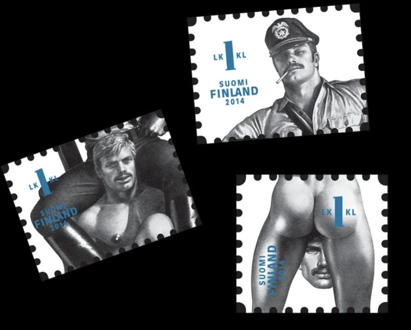 Lote de 5 hojas; 3 estampillas por hoja; Tom de Finlandia; franqueo finlandés orgullo gay Foto 3 de 4