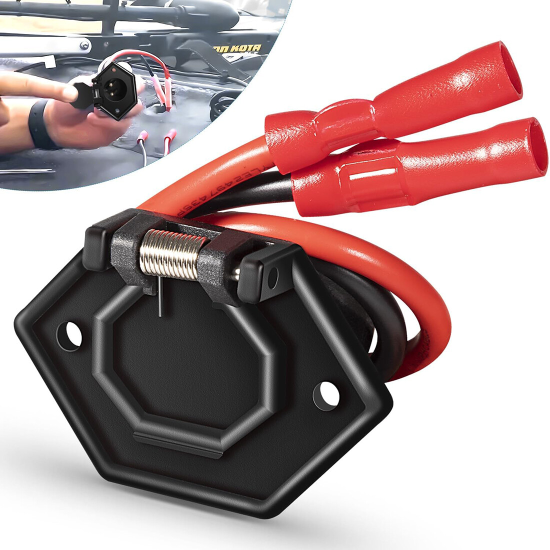 Power Receptacle, 2-prong 12v 24v 36v Trolling Motors