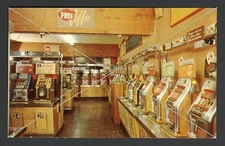 Horse Shu Club Slots Jackpot Nevada c 1950 s Plastichrome Postcard Vintage