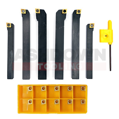 Drehen Plan Wendeschneidplatten Werkzeughalter + CCMT060204 Drehbank Wendeplatten 8mm-12mm Schaft