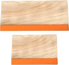 Caydo 2 Pieces 2 Sizes Screen Printing Squeegee, 75 Durometer Wooden Ink Scraper