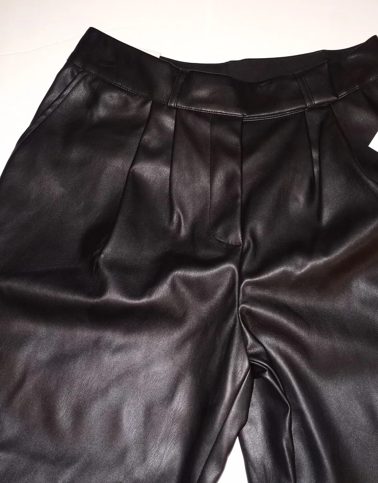 FILA Pantalone donna Ophelia Row nero ecopelle vita alta gamba dritta nuovo con etichetta taglia 12