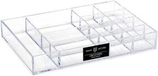 12-Compartment Clear Acrylic Drawer Organizer 9.4" L x 6.4" W x 1.3" H ,