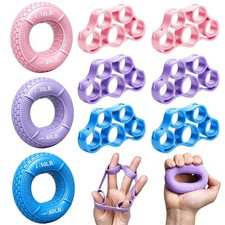 9-Pack Grip Strength Trainer Kit, 3 Colors Forearm Strengthener  Hand Grip S...