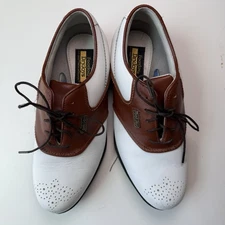 FootJoy DryJoys 99093 Brown/White Saddle Golf Shoes Soft Spike Men 5 1/2 M