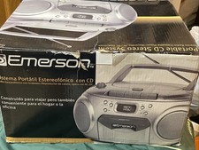 New 2010 Silver Emerson CD Cassette Player Radio AM/FM Stereo Mod PD6548SL Read