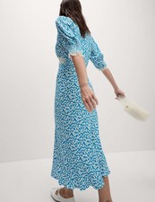Marks & Spencer Womens Blue Mix Viscose Midaxi Tea Dress - M&S