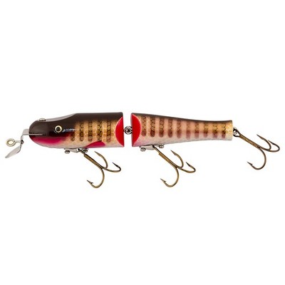 Vintage        Lucky Strike     Jointed Wood Fishing Lure Brown  PIKE