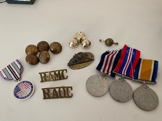 Job Lot Military Badges Buttons Medals etc