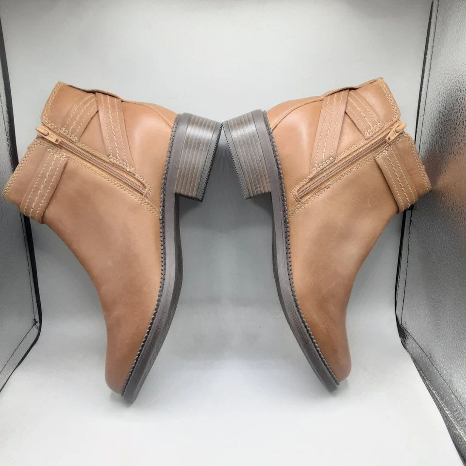 Botín con tiras de cuero Clarks Collection correa Maye 8M tostado oscuro A160 Foto 3 de 4