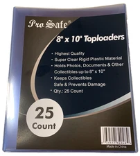 Pack of (25) Pro Safe 8x10 Picture Photo Clear Hard plastic Top Loaders IN STOCK