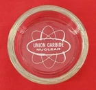 Vintage Clear Glass Advertising Ashtray / MCM / Union Carbide Nuclear Division