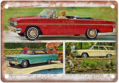 1965 American Motors Corporation Rambler Vintage Ad Retro Look Metal Sign A12837