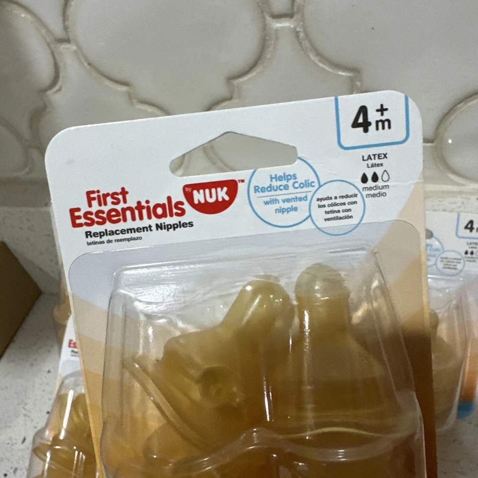 Pezones de repuesto de látex 5-GERBER First Essentials, 4+ meses, flujo medio Foto 2 de 3