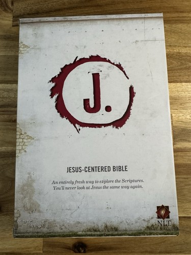 Jesus-Centered Bible NLT (2016, Imitation Leather - Cranberry) Box Sticker New