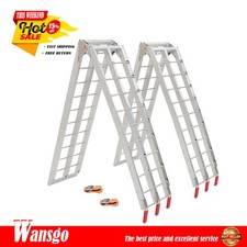2pcs 7.5 Aluminum Folding Loading Ramps Atv Utv Truck Motorcycle Lawn Mower