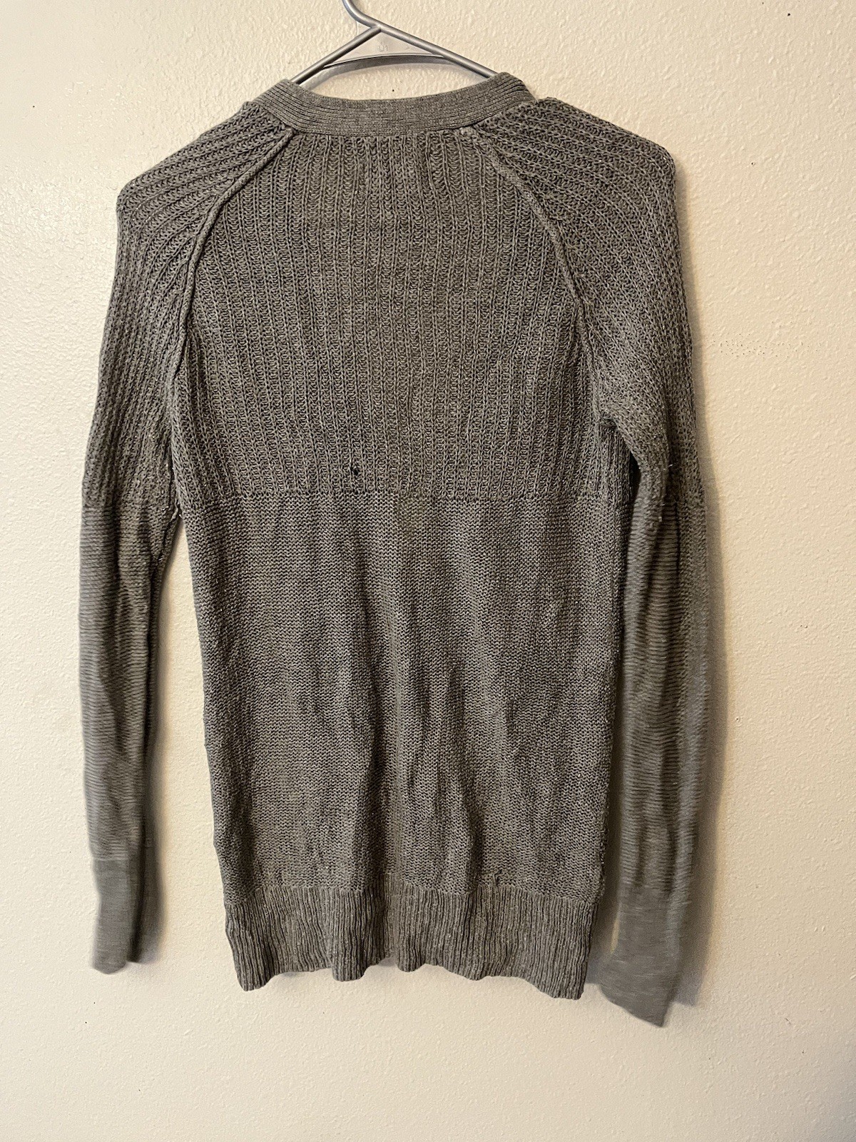 American Eagle Dark Gray Button Knit Sweater Butt… - image 3
