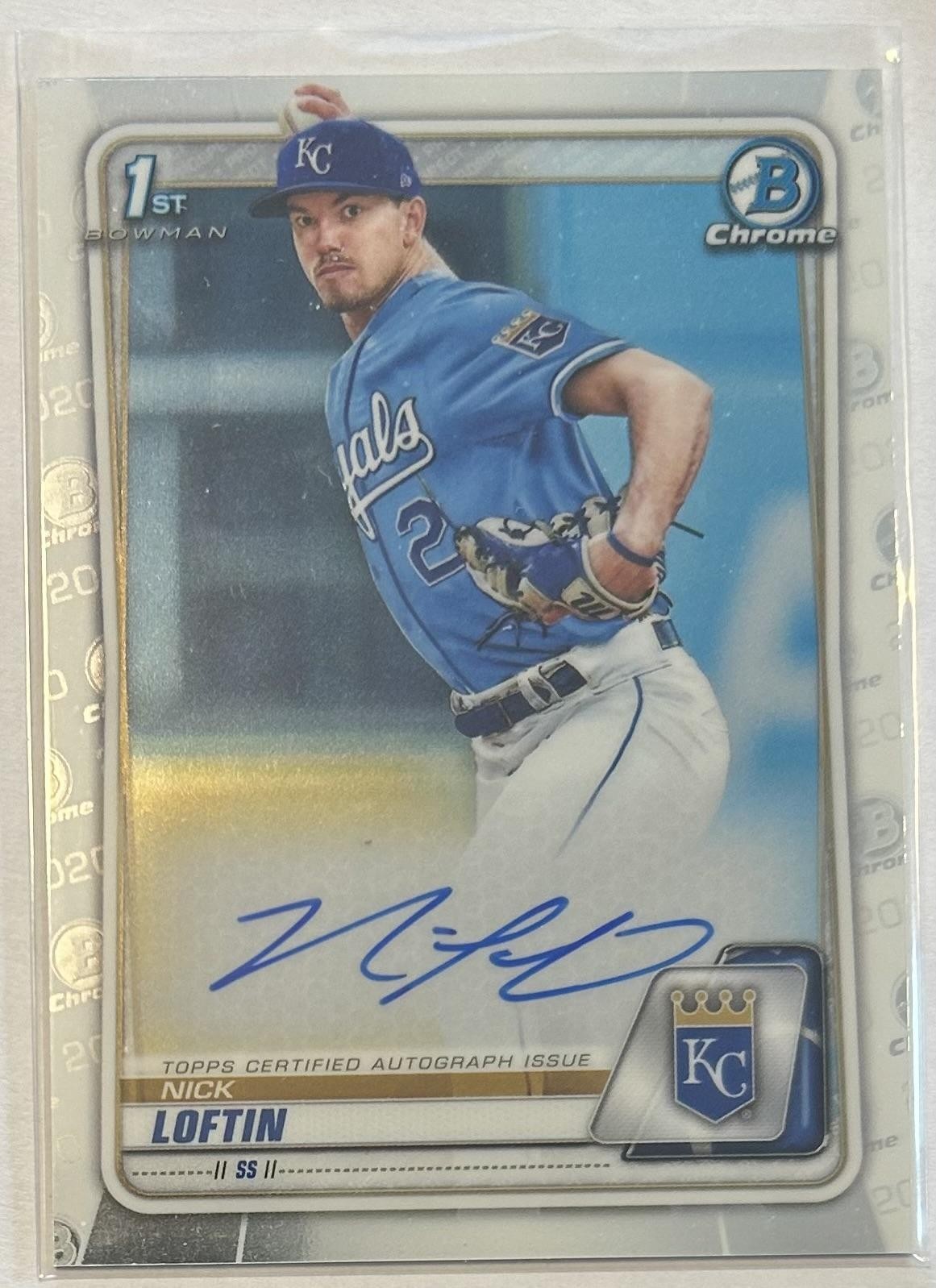 2020 Bowman Draft #CDA-NL Nick Loftin Chrome Draft Pick Autographs