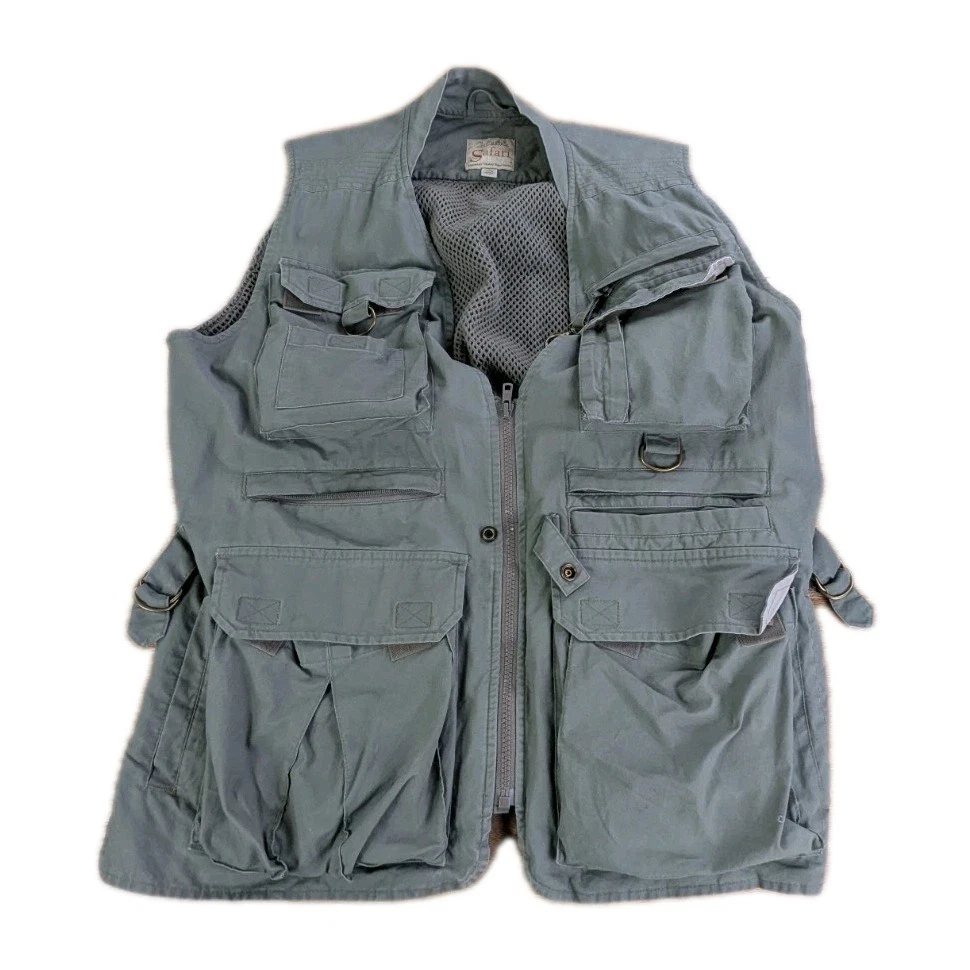 Cabelas Men's Safari Utility Vest Size Large Hunting Fishing Photography Pockets
