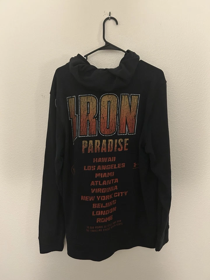 Under Armour Project Rock Sudadera con Capucha Iron Paradise Negra Gimnasio Entrenamiento Cremallera Para Hombres XL Foto 2 de 2