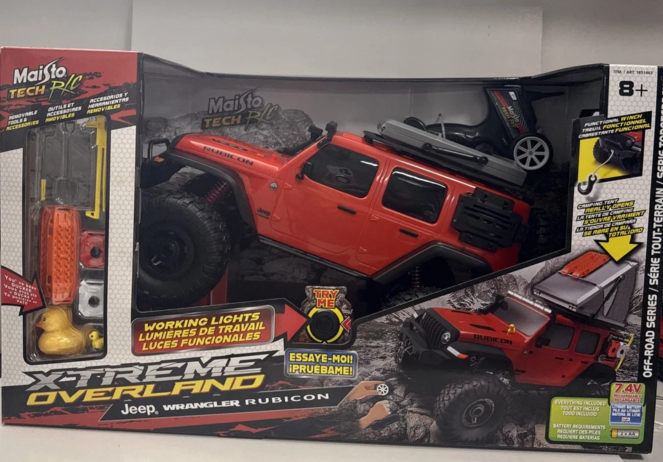 Maisto Tech RC - Jeep Wrangler Rubicon RED /BLUE  Xtreme Overland With Lights - Image 2 of 4
