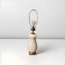 Vintage Table Lamp Chinoiserie Style Porcelain With Brass Base