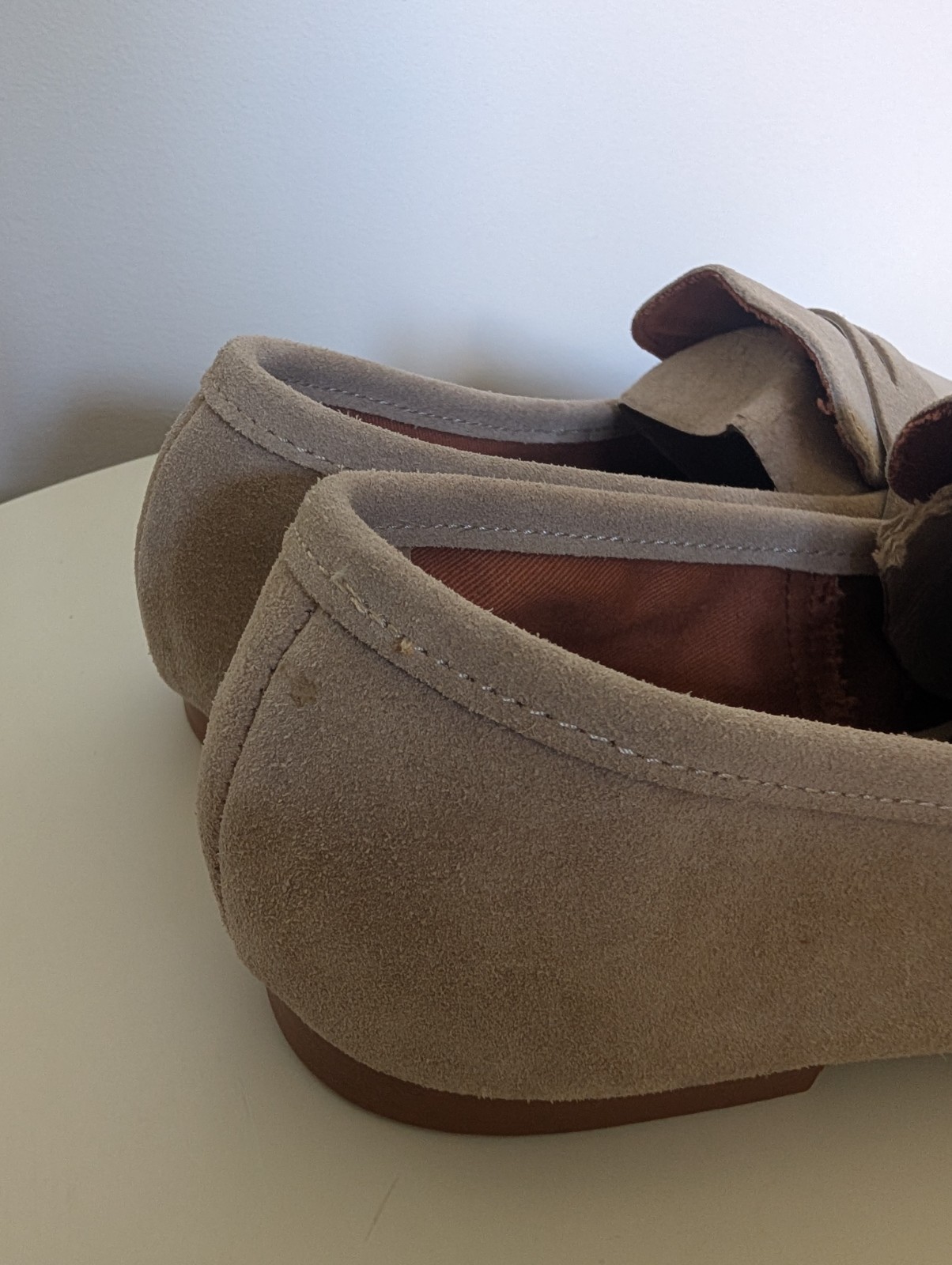 A Piedi Suede Beige Loafers Uk6.5 Eu40 image 6