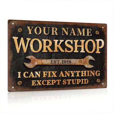 Tin Metal Signs Home Décor Customized Personalized Workshop,Custom Name,Year,Vin
