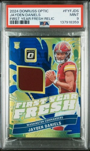 2024 Donruss Optic Jayden Daniels #FYFJDS First Year Fresh Rookie Card PSA 9 MT