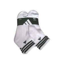 Adidas Mens Climacool Cushioned Quarter Socks 6-Pack Large White/Black Striped