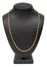 (MA4) 19K Portuguese Yellow Gold Curb Link Chain Necklace 5.8 Grams 22