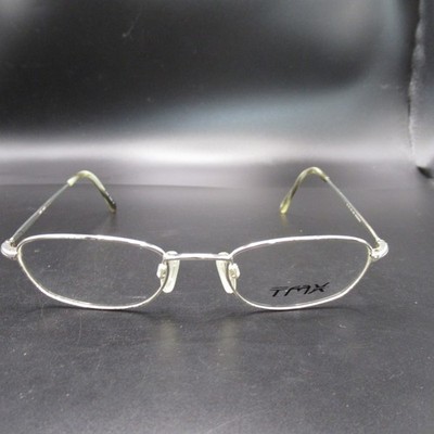 TMX Kenmark 101X Silver Metal Eyeglass Frames 47-18-135 Oval Lightweight