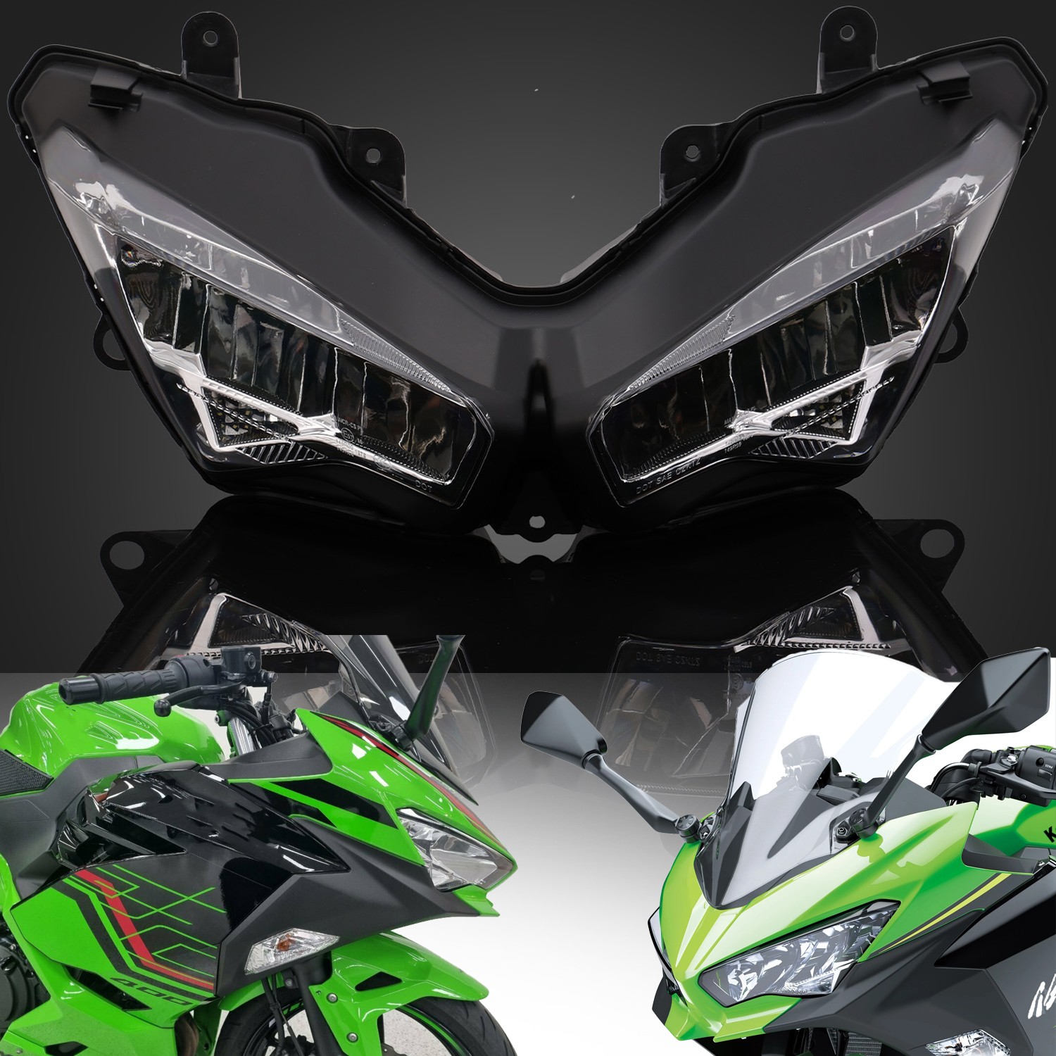 Headlight Assembly Headlamp Light Fit For Kawasaki Ninja ZX25R