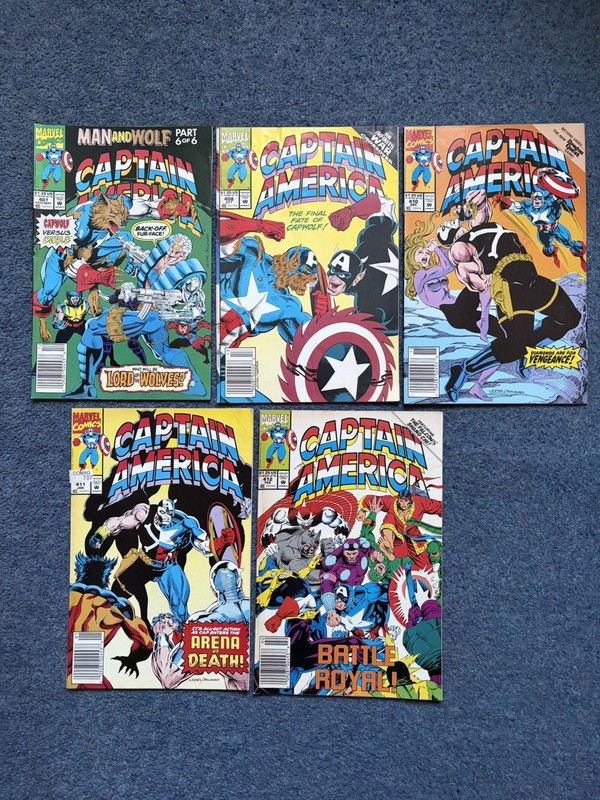 Marvel Comics Captain America bundle lot of 5 comics all newsstand #407 to #412