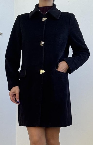 Women Bogner Coat Navy Angora 36 / S / 44