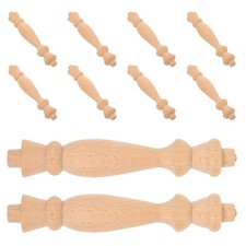 10pcs Decorative Wood Finials for Bed Post - Curtain Rod Staircases DIY Crafts