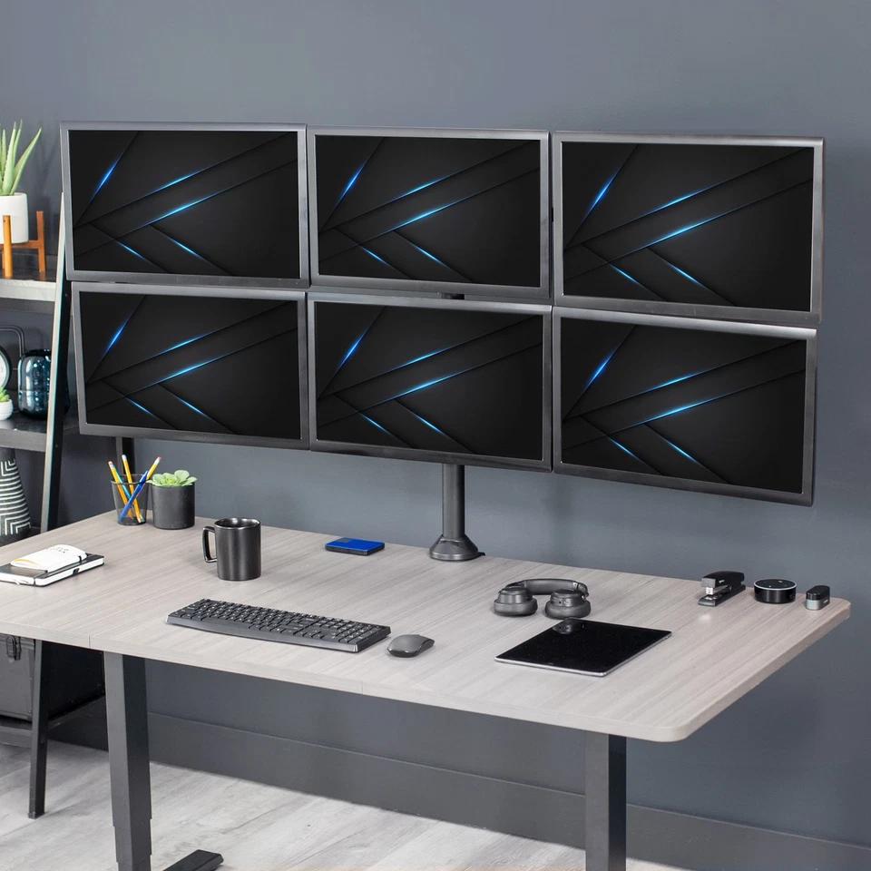 VIVO Steel Hex Monitor Desk Mount Adjustable Stand | Six (6) Screens up to 32" - Image 2 of 4
