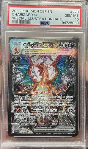 PSA 10 GEM MINT Charizard ex SIR 223/197 Obsidian Flames Pokemon 2023
