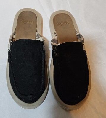 Sanuk Women's You Got My Back ST Hemp Slippers - Black, Size 7