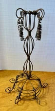 Antique Candle Holder Primitive 18th 19th Century Coiled Wire