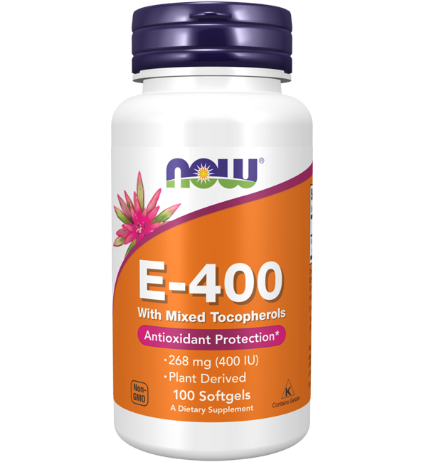 Now Foods Vitamin E-400 Mixed Tocopherols 100 Softgels