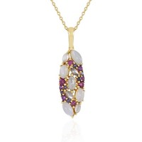 Cavill Mondstein Halskette 2,27Ct 925 Silber Vergoldet Damen Schmuck