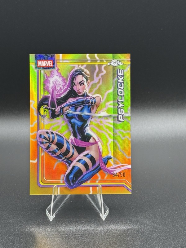 Psylocke 2026 Topps Chrome Marvel Comics - Lightning Gold /25 SSP