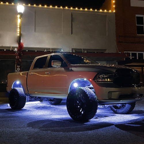 4Pods Blue LED Rock Lights Underbody Fit Chevy Silverado 1500 2500 1999-2022 - Picture 2 of 13